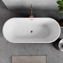 HD Pompei Black ovális térben álló akril kád rózsa arany túlfolyóval és click-clack leeresztővel, 160x75x58 cm