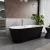   HD Pompei Black ovális térben álló akril kád fényes arany túlfolyóval és click-clack leeresztővel, 160x75x58 cm