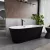   HD Pompei Black ovális térben álló akril kád matt fekete túlfolyóval és click-clack leeresztővel, 160x75x58 cm