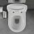 HD Noa Glossy White perem nélküli mély öblítésű íves fali WC compact "A" tetővel és fényes króm zsanérral