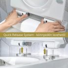 HD Noa Glossy White perem nélküli mély öblítésű íves fali WC compact "A" tetővel és matt fekete zsanérral