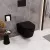   HD Noa Matt Black perem nélküli mély öblítésű íves fali WC compact "A" tetővel és matt fekete zsanérral