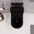   HD Noa Matt Black perem nélküli mély öblítésű íves fali WC compact "A" tetővel és matt fekete zsanérral