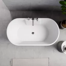 HD Vision White 150/160/170 cm hosszú ovális térben álló akril kád fényes króm click-clack leeresztővel