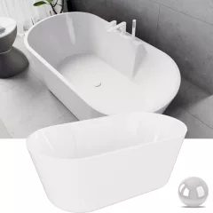   HD Vision White 150/160/170 cm hosszú ovális térben álló akril kád fényes fehér click-clack leeresztővel