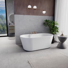 HD Vision White 150/160/170 cm hosszú ovális térben álló akril kád rózsa arany click-clack leeresztővel