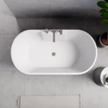 HD Vision White 150/160/170 cm hosszú ovális térben álló akril kád szürke click-clack leeresztővel