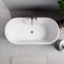 HD Vision White 160x78 ovális térben álló akril kád fényes króm click-clack leeresztővel