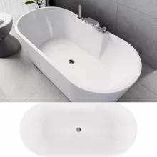 HD Vision White 170x78 ovális térben álló akril kád fényes króm click-clack leeresztővel