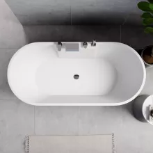 HD Vision White 170x78 ovális térben álló akril kád fényes króm click-clack leeresztővel