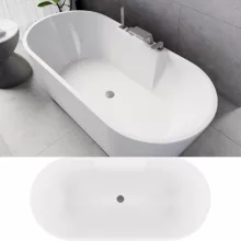 HD Vision White 170x78 ovális térben álló akril kád szürke click-clack leeresztővel