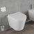 HD Madrid Glossy White perem nélküli mély öblítésű íves fali WC compact "A" tetővel és fényes króm zsanérral