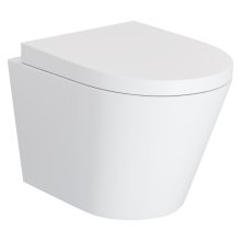 HD Madrid Matt White perem nélküli mély öblítésű íves fali WC compact "A" tetővel és matt fehér zsanérral