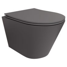 HD Madrid Matt Antracit perem nélküli mély öblítésű íves fali WC tető nélkül