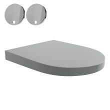 HD Madrid Matt Grey perem nélküli mély öblítésű íves fali WC compact "A" tetővel és fényes króm zsanérral