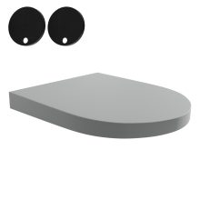 HD Madrid Matt Grey perem nélküli mély öblítésű íves fali WC compact "A" tetővel és matt fekete zsanérral