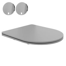 HD Madrid Matt Grey perem nélküli mély öblítésű íves fali WC slim "P" tetővel és fényes króm zsanérral