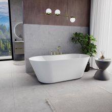 HD Mood White 170x70 ovális térben álló akril kád fényes arany click-clack leeresztővel