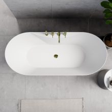 HD Mood White 170x70 ovális térben álló akril kád fényes arany click-clack leeresztővel