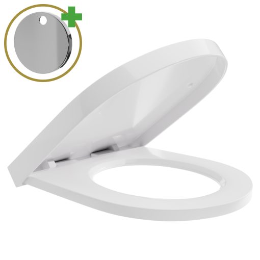 HD Compact "A" Glossy White WC tető fényes króm zsanérral