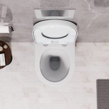 HD Compact "A" Glossy White WC tető fényes króm zsanérral