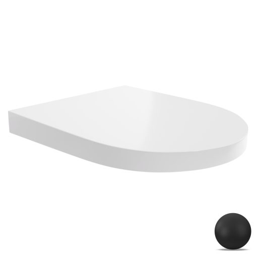 HD Compact "A" Glossy White WC tető matt fekete zsanérral