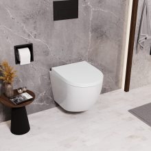 HD Compact "A" Glossy White WC tető matt fekete zsanérral