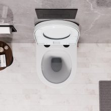 HD Compact "A" Glossy White WC tető matt fekete zsanérral