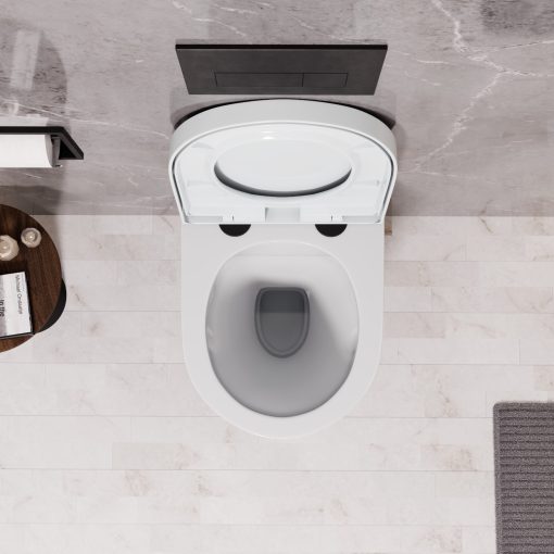 HD Compact "A" Glossy White WC tető matt fekete zsanérral