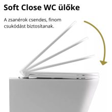 HD Compact "A" Glossy White WC tető matt fekete zsanérral