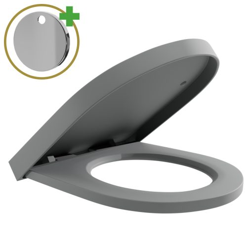 HD Compact "A" Matt Grey WC tető fényes króm zsanérral