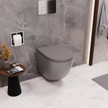HD Compact "A" Matt Grey WC tető fényes króm zsanérral