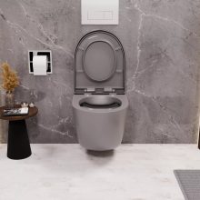 HD Compact "A" Matt Grey WC tető fényes króm zsanérral