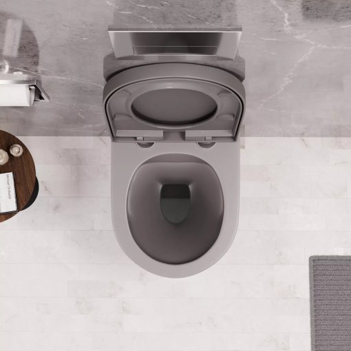 HD Compact "A" Matt Grey WC tető fényes króm zsanérral