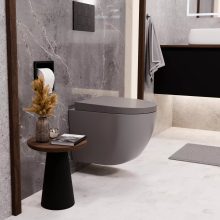 HD Compact "A" Matt Grey WC tető matt fekete zsanérral