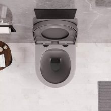 HD Compact "A" Matt Grey WC tető matt fekete zsanérral