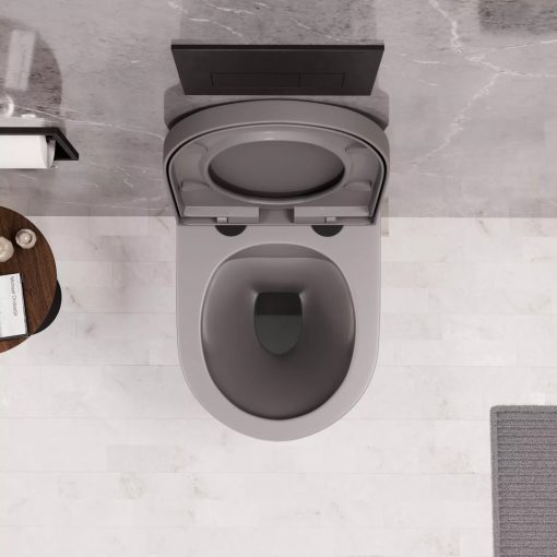 HD Compact "A" Matt Grey WC tető matt fekete zsanérral