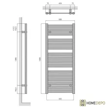 HD Apollo Gold 1600x600 mm design törölközőszárító radiátor, arany