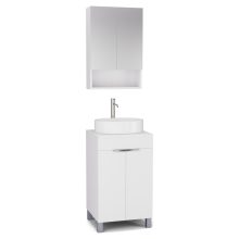 HD Paris Matt White 50 komplett fürdőszoba bútor álló mosdószekrénnyel, fényes króm elemekkel, matt fehér mosdópulttal és tükrös szekrénnyel