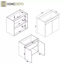 HD Paris Matt White 50 komplett fürdőszoba bútor szett álló mosdószekrénnyel, szálcsiszolt króm elemekkel, matt fekete slim mosdóval, tükrös szekrénnyel és magasszekrénnyel