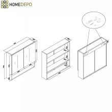 HD Paris Matt White 50 komplett fürdőszoba bútor szett álló mosdószekrénnyel, matt fehér elemekkel, matt fekete slim mosdóval, tükrös szekrénnyel és magasszekrénnyel