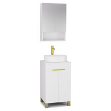 HD Paris Matt White 50 komplett fürdőszoba bútor álló mosdószekrénnyel, szálcsiszolt arany elemekkel, matt fehér mosdópulttal és tükrös szekrénnyel