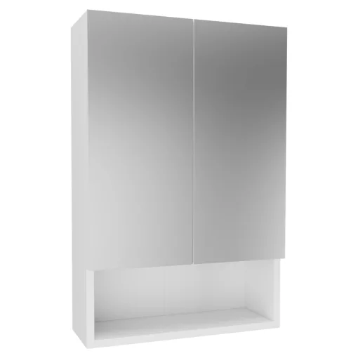 HD Monaco Matt White 50 cm széles fürdőszobai tükrös szekrény, matt fehér színben