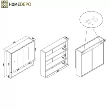 HD Monaco Matt White 50 cm széles fürdőszobai tükrös szekrény, matt fehér színben