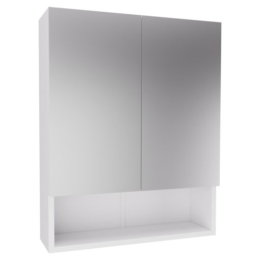 HD Monaco Matt White 60 cm széles fürdőszobai tükrös szekrény, matt fehér színben