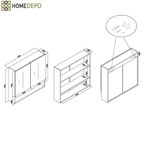 HD Monaco Matt White 60 cm széles fürdőszobai tükrös szekrény, matt fehér színben