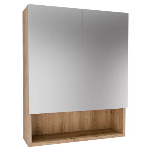 HD Monaco Oak 60 cm széles fürdőszobai tükrös szekrény, matt tölgy színben