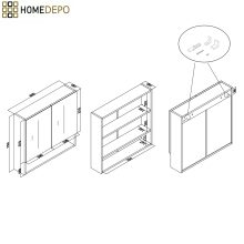 HD Monaco Matt White 80 cm széles fürdőszobai tükrös szekrény, matt fehér színben