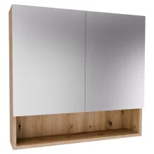 HD Monaco Oak 80 cm széles fürdőszobai tükrös szekrény, matt tölgy színben
