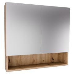   HD Monaco Oak 80 cm széles fürdőszobai tükrös szekrény, matt tölgy színben